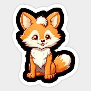 cute and mischievous fox with a fluffy tail Sticker